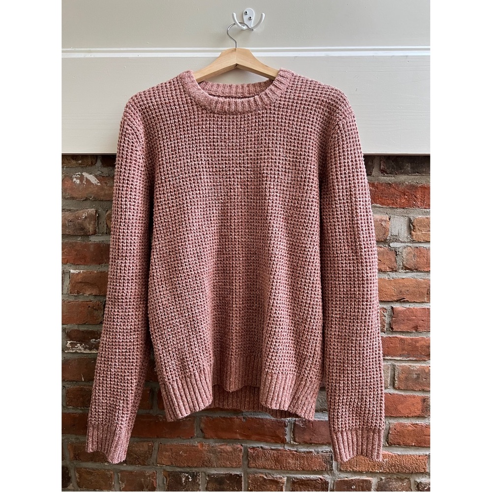 Men's Textured Crewneck Sweater - Pink